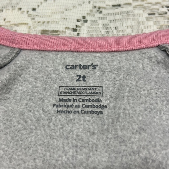 Carter’s | Puppy with Heart/3D Ears Fleece Onesie Zipper Grays Pink Size… - Picture 3 of 6